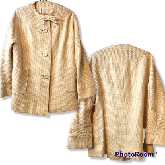 🎀 Vtg 60s Light Academia Coat | Wool Blend | M 🧥 - Picture 2 of 7